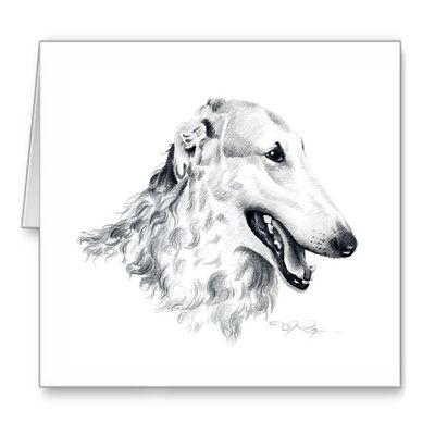 DJ Rogers Fine Art Borzoi - Set of 10 Dog Note Cards With Envelopes