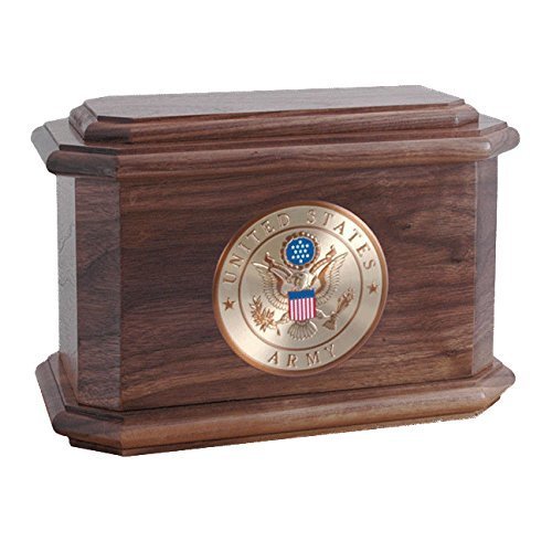 Wood Cremation Urn - Walnut Diplomat Military (Navy)