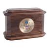Wood Cremation Urn - Walnut Diplomat Military (Navy) view 1