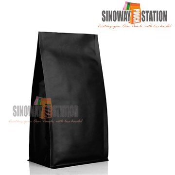 16oz Foil Block Bottom Pouch100 Ct (Matte Black)