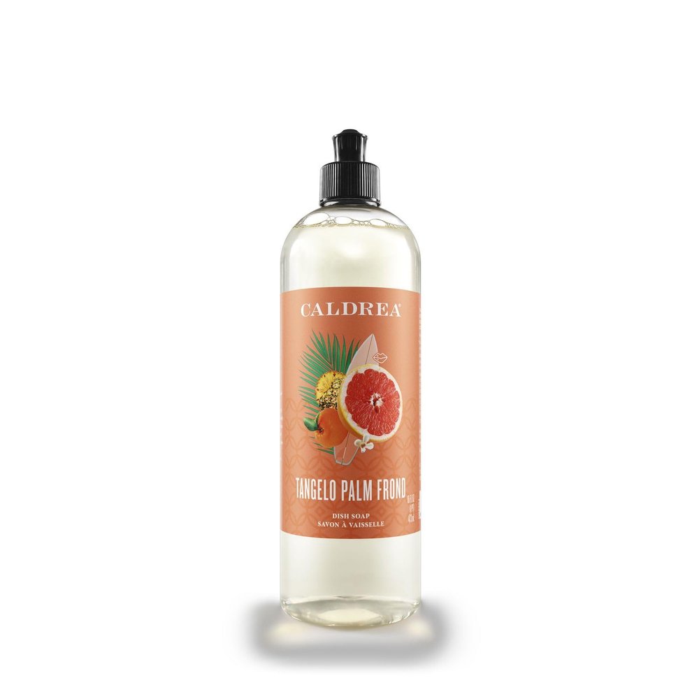 Caldrea Dish Soap, Biodegradable Dishwashing Liquid made With Soap Bark And Aloe Vera, Tangelo Palm Frond Scent, 16 Oz