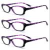 EYE ZOOM 3 Pack Stylish Cat Eye Style Reading Glasses for Women, Tortoise Purple, +2.00