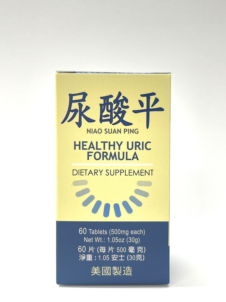 Healthy Uric Formula - Niao Suan Ping Herbal Supplement Helps Promote Healthy Uric Acid Levels 60 Tablets 500mg/each Made in USA