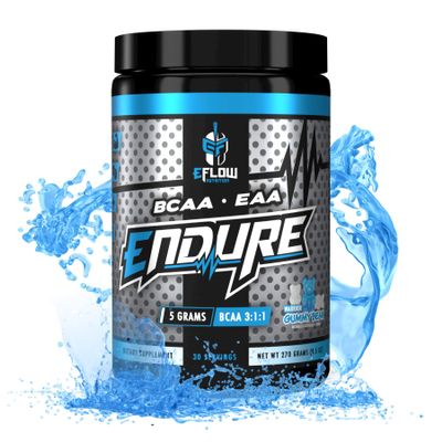 eFlow Nutrition Endure BCAA Plus EAA - Essential Amino Acids Electrolyte Powder Intra Workout - Improve Energy, Recovery and Performance - Warrior Gummy Bear(30 Servings)