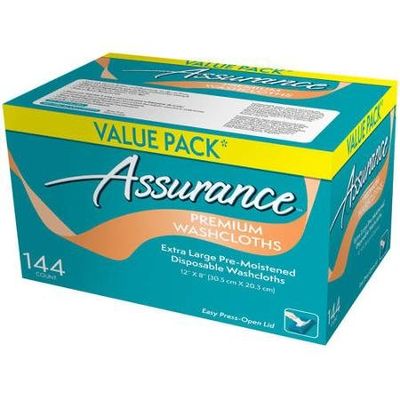 BRAND NEW - Assurance Premium Washcloths, Extra Large, 144 count "Quantity of 6"