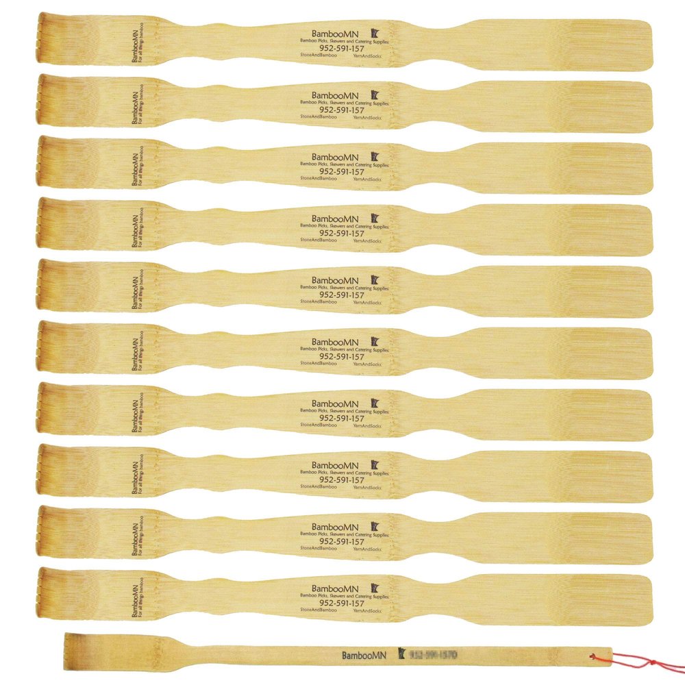 BambooMN 100x 17.5 Inch BambooMN Logo Back Scratchers Backscratchers Shoehorn Plus 10 Free 17 Inch Thin Travel BambooMN Logo Backscratcher