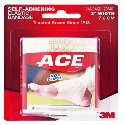 3M 207461 Health Care ACE Self Adhesive Athletic Bandage, 3" Width, Pack of 72