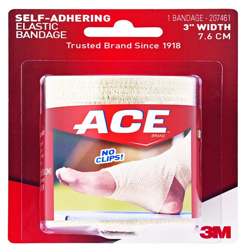 3M 207461 Health Care ACE Self Adhesive Athletic Bandage, 3" Width, Pack of 72