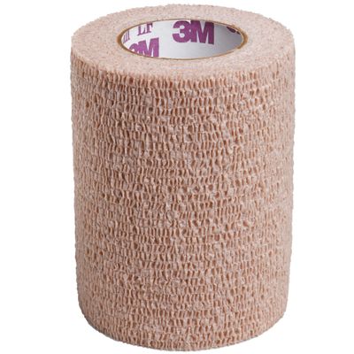 3M 2083S Health Care Self-Adherent Wrap, Latex Free, Sterile, Tan, 3" Width, 5 yd. Length, Pack of 24