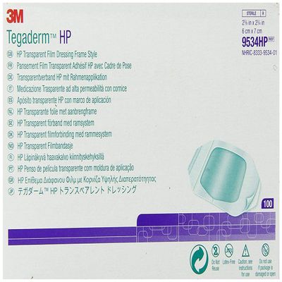 3M 9534HP Health Care Film Dressing, Transparent, 2 3/8" x 2-3/4" Size, Pack of 400