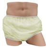 LeakMaster Adult Pull-On Vinyl Plastic Pants - Soft, Quiet and Form Fitting Incontinence Waterproof Diaper Covers for Adults - Yellow, Large Fits 36-42 Inch Waist view 1