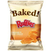 Frito Lay, Ruffles, Baked! Cheddar & Sour Cream Potato Crisps, 6.25oz Bag (Pack of 3) by Frito Lay