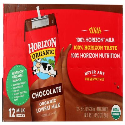Horizon Organic Lowfat Milk Chocolate 12/8 FZ (Pack of 2) by Horizon Organic