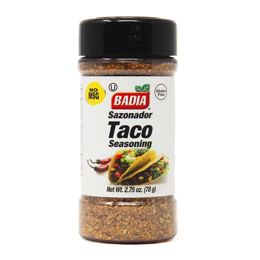 Badia Taco Seasoning, 2.75 oz  Authentic Blend of Spices for Tacos, Burritos, Fajitas, Ground Beef, Chicken & Vegetarian Dishes