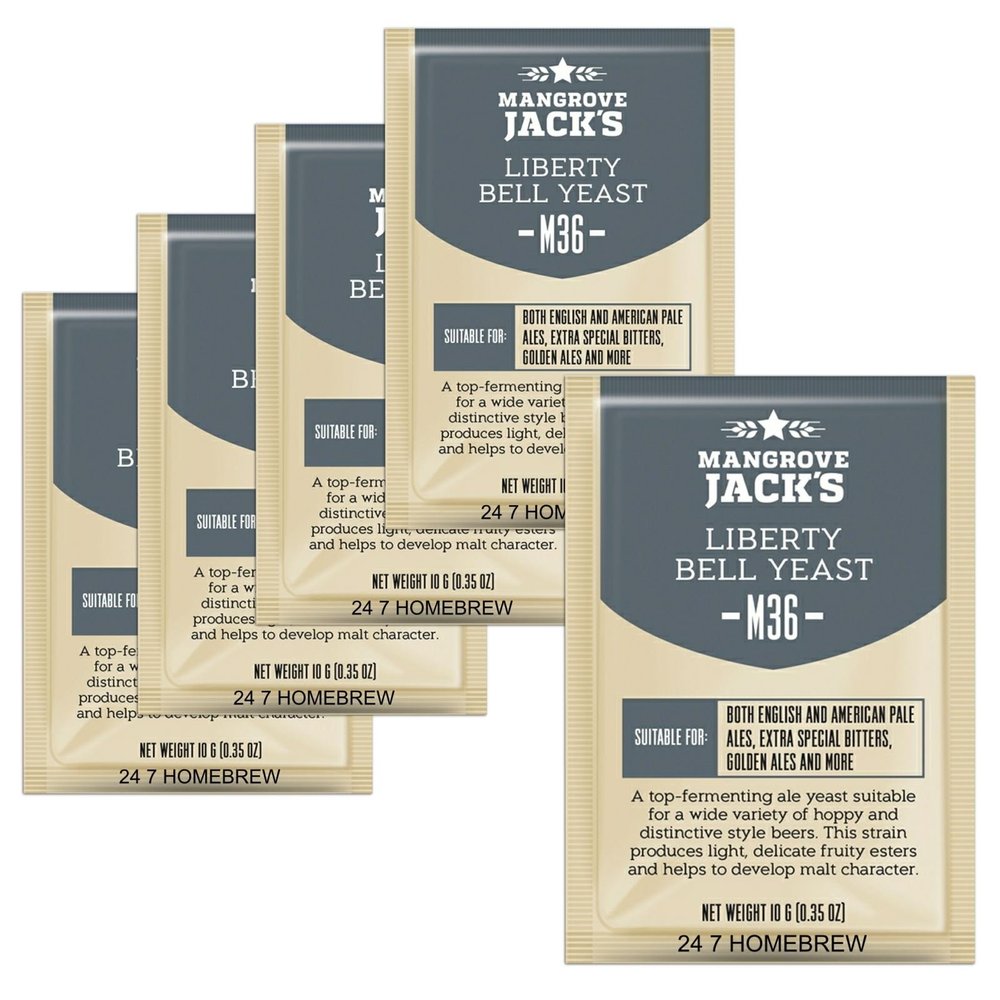 5X Mangrove Jacks Craft Series Yeast M36 Liberty Bell Ale 10g)