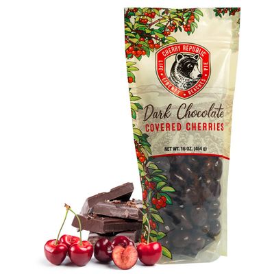 Cherry Republic Chocolate Cherries - Authentic & Fresh Chocolate Covered Cherries Straight from Michigan - Dark Chocolate, 14 Ounces