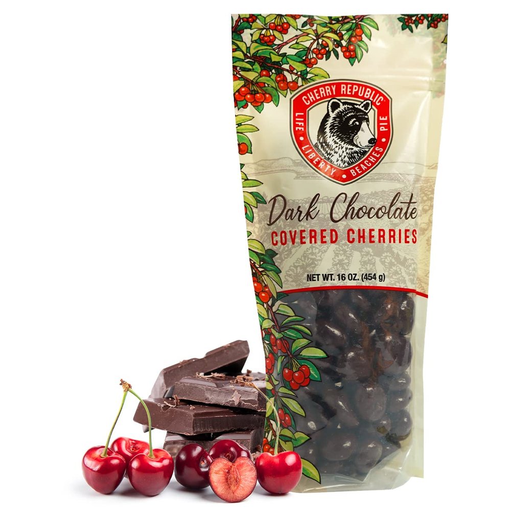 Cherry Republic Chocolate Cherries - Authentic & Fresh Chocolate Covered Cherries Straight from Michigan - Dark Chocolate, 14 Ounces