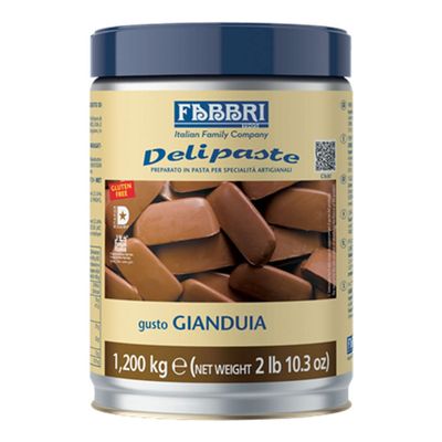Fabbri Delipaste Gianduia, Flavoring Compound for Gelato, Ice Cream, Soft Serve, Pastry and Confectionary - 1 Tin of 2.6 lb