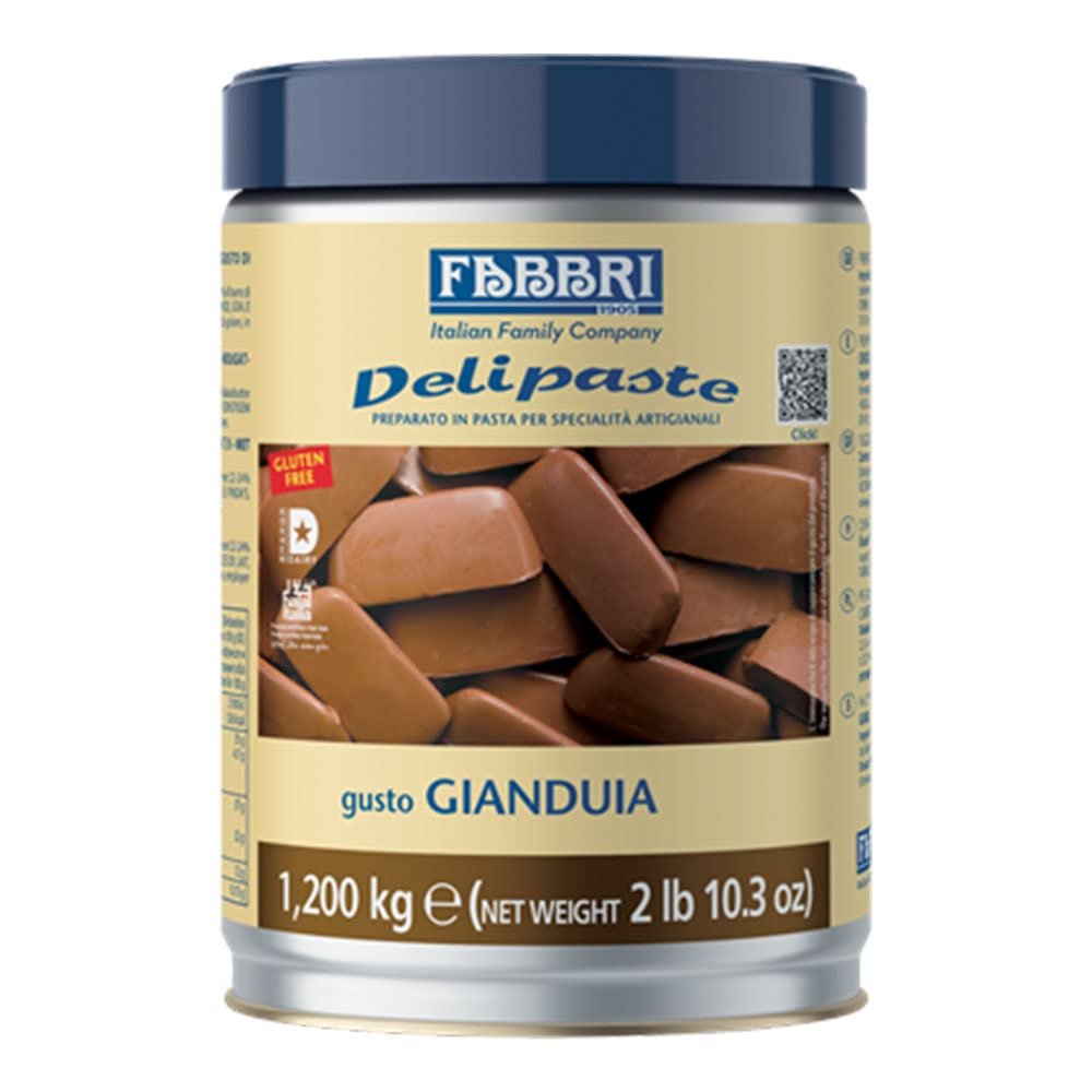 Fabbri Delipaste Gianduia, Flavoring Compound for Gelato, Ice Cream, Soft Serve, Pastry and Confectionary - 1 Tin of 2.6 lb
