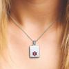 Divoti Deep Custom Laser Engraved Stainless Steel Medical Alert Necklace for Women, Sleek Tag Medical ID Necklace, Medical Pendant Tag w/Free Engraving -24/28" Curb Chain -TP Red view 2