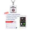 Divoti Deep Custom Laser Engraved Stainless Steel Medical Alert Necklace for Women, Sleek Tag Medical ID Necklace, Medical Pendant Tag w/Free Engraving -24/28" Curb Chain -TP Red view 4