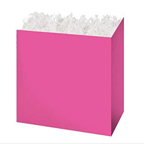 Solid Color Basket Boxes - Medium Solid Fuchsia Basket Boxes 8-1/4x4-3/4x6-1/4" - (2 Packs; 6 Boxes Per Pack) - Wraps-FUM