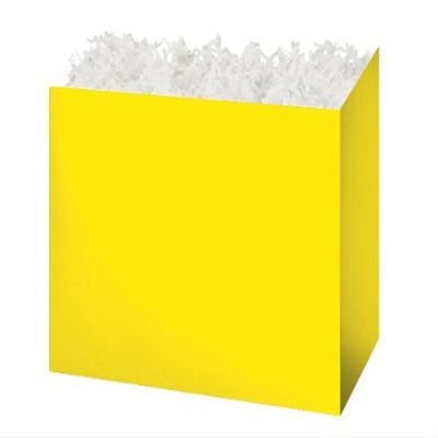 Solid Color Basket Boxes - Medium Solid Yellow Basket Boxes 8-1/4x4-3/4x6-1/4" - (2 Packs; 6 Boxes Per Pack) - Wraps-YELM