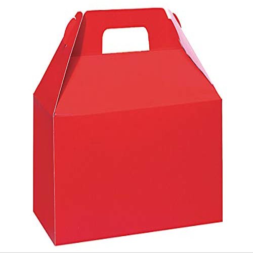 Gloss Color Gable Boxes - Hot Red Gloss Gable Boxes 8-1/2x4-3/4x5-1/2" - (3 Packs; 6 Boxes Per Pack) - Wraps-HRGB