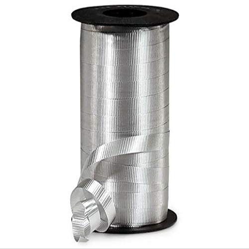 Silver Curling Ribbon 3/8"x250 yds 100% Polypropylene (17 Rolls) - WRAPS-C4SI