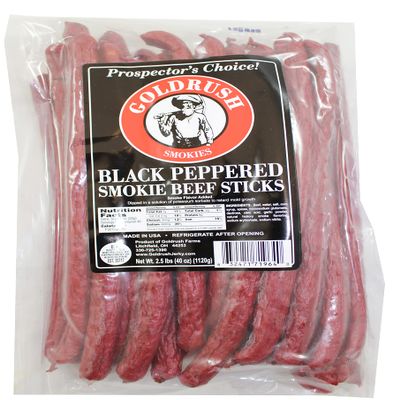 Gold Rush Black Pepper Beef Sticks (Smokies) 2.5 Lb.