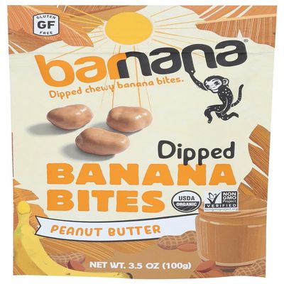 Barnana The Super Potassium Snack Chewy Banana Bites, Organic Peanut Butter, 12 pk 3.5 oz (Pack of 4)