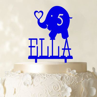 Printtoo Custom Birthday Cake Topper Personalized Blue Cake Topper Color Option Available 5"-7" Inches Wide