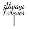Always & Forever Custom Wedding Cake Topper Personalized Orange Cake Topper Color Option Available 6"-7" Inches Wide view 2