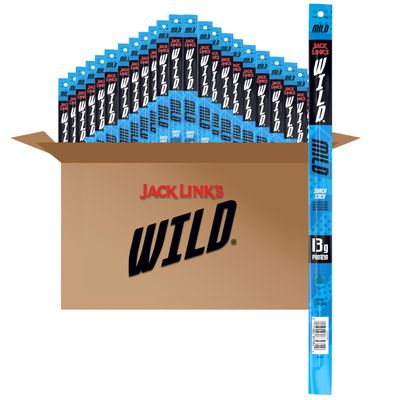 Jack Link's Wild Beef Sticks, Mild Protein Snack, Meat Stick with 14g of Protein, 2.2 oz. (Pack of 24)