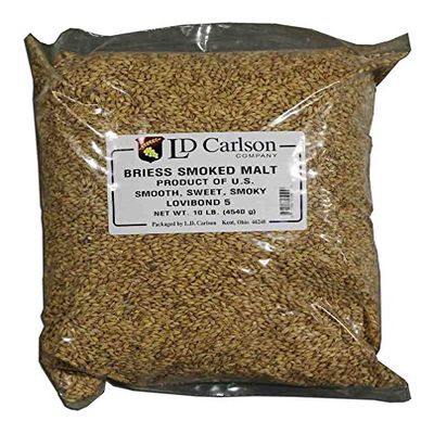 Briess Grain U.S. Brewers Malt for Beer Making & Home Brewing 10 LB (Cherry Wood Smoke)