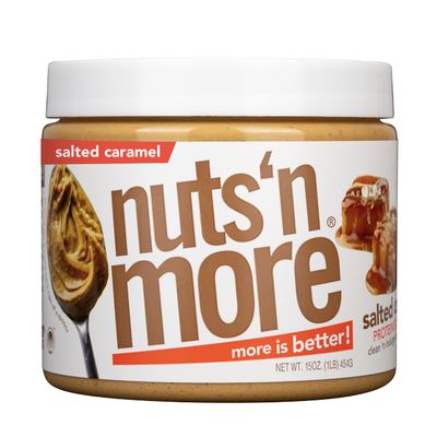 Nuts N More Salted Caramel Peanut Butter Spread - High Protein, Low Carb, Low Sugar, Gluten Free, Non-GMO, All-Natural Nut Butter Snack (15oz Jar)