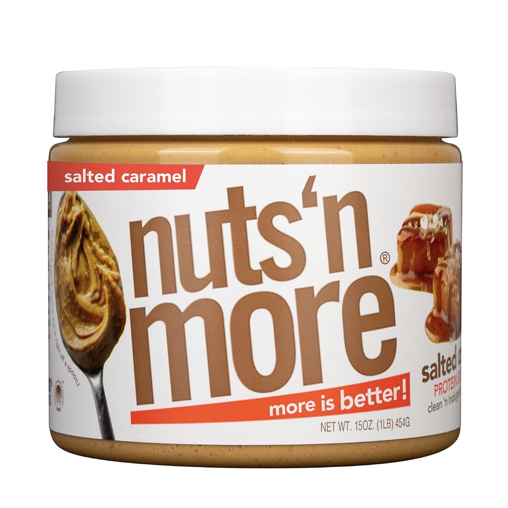 Nuts N More Salted Caramel Peanut Butter Spread - High Protein, Low Carb, Low Sugar, Gluten Free, Non-GMO, All-Natural Nut Butter Snack (15oz Jar)