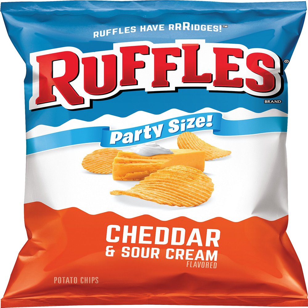 Ruffles Cheddar & Sour Cream Flavored Potato Chips, Party Size! (13 Ounce)