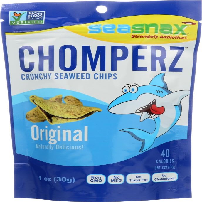 SeaSnax, Chomperz, Crunchy Seaweed Chips, Original, 1 oz (30 g)(pack of 3)