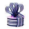 1 1/2" X 20 Yards Navy/White Multi Lines Ribbon view 1