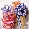 1 1/2" X 20 Yards Navy/White Multi Lines Ribbon view 3