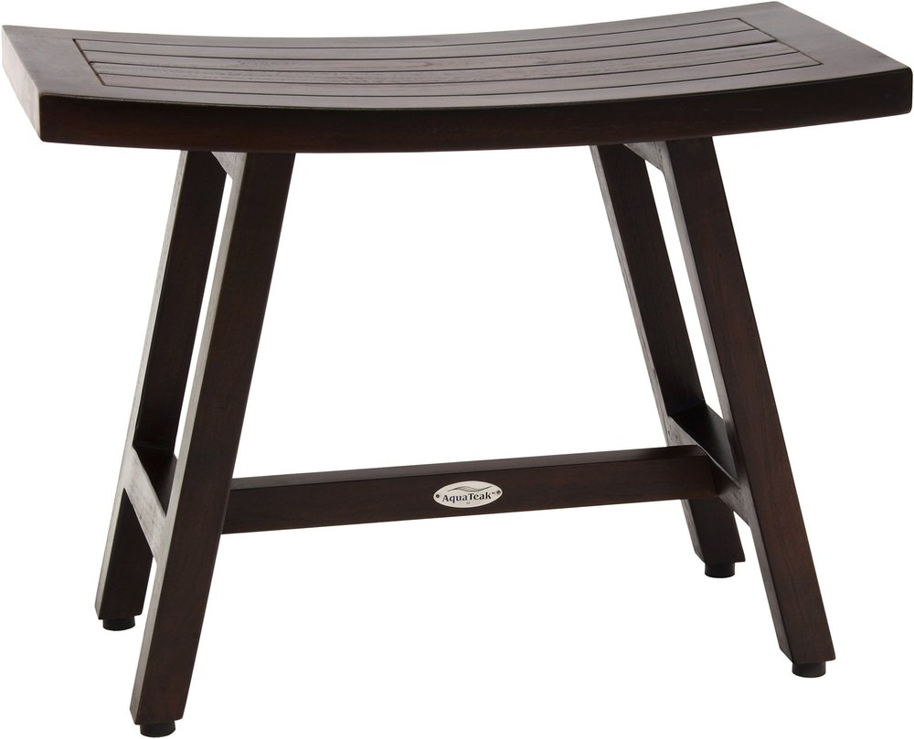 Patented 24" Asia Lotus Mocha-Shield Teak Shower Bench - A. Bench