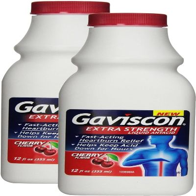 Gaviscon Extra Strength Liquid, Cherry, 12 Ounce(2 Pack)
