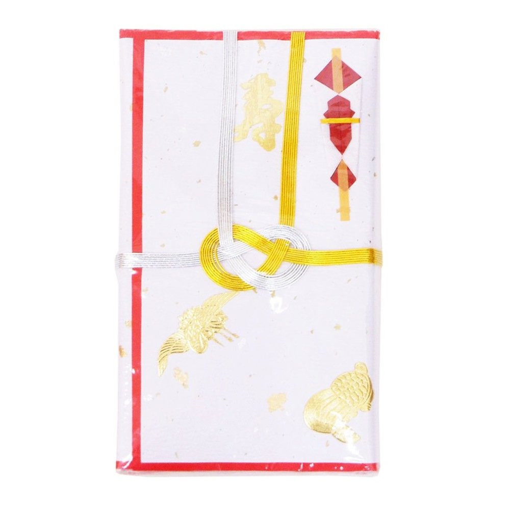 Shinokoma Miyo 10-R35 Celebration Bag, Couple Paper, Gold Swing, Gold Seal Red and White, 3 Sheets, Red, 5 Pack