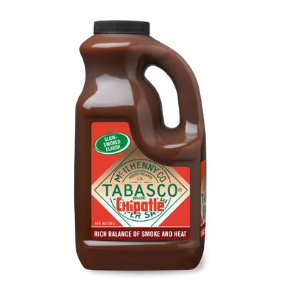 TABASCO Brand Chipotle Pepper Sauce, Medium Hot Sauce, Bulk Plastic Jug, Smoky & Smooth, Perfect for Large Recipes, Great for Marinating or Grilling Meats & More, 64 Fl Oz (Pack of 1)