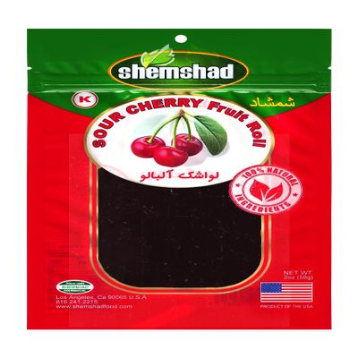 Shemshad Lavashak Sour Cherry Authentic Persian Style Fruit Leather Sour and Salty Fruit Layer Made in USA Certified Kosher 2oz