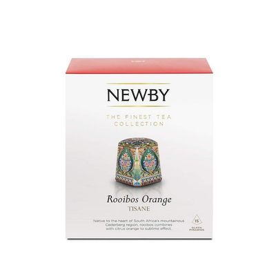 Rooibos & Orange Herbal Tea 15 Pyramid Infusers Smooth & Citrusy by Newby Teas