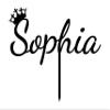 "Sophia" Custom Name Cake Topper With Crown Personalized Birthday Cake Topper Color Option Available 5"-7" Inches Wide view 3
