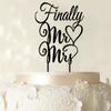 "Finally Mr Mrs" Wedding Cake Topper Personalized Custom Name Cake Toppers Color Option Available 5"-7" Inches Wide view 3