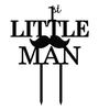 "1st Little Man"Birthday Cake Topper Elegant Moustache Cake Topper Cake Decoration" Color Option Available 6"-7" Inches Wide view 3
